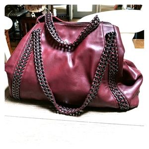 Steve Madden- Maroon Leather Hobo Bag